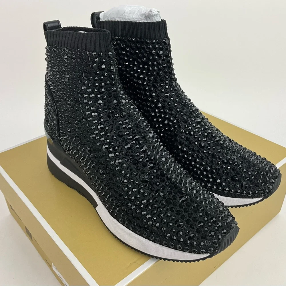 Michael Kors Black Skyler Bootie Sparkle Womens Size 8 New In Box - Picture 7 of 11